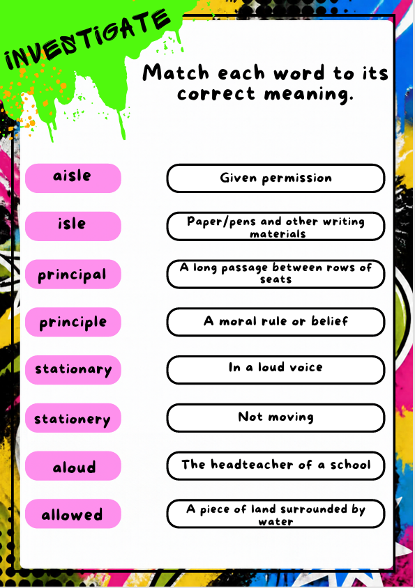 Year 6 SATs Homophones Worksheets | KS2 Spelling Activities