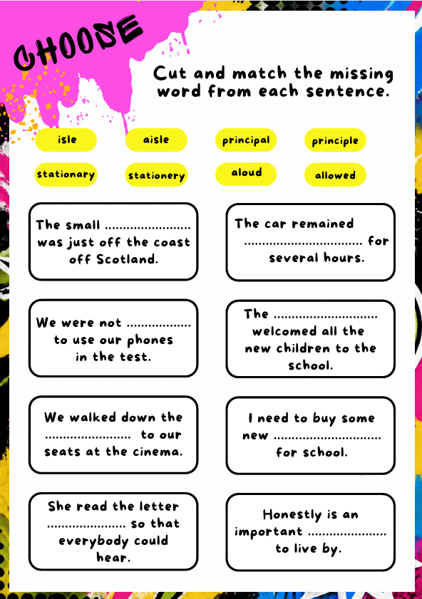 Year 6 SATs Homophones Worksheets | KS2 Spelling Activities