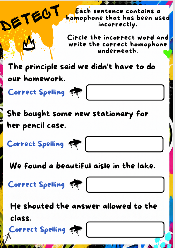 Year 6 SATs Homophones Worksheets | KS2 Spelling Activities